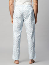 Men's Printed, Blue, Cotton, Regular Fit, Elasticated, Waistband, Pyjama  With Side Pockets